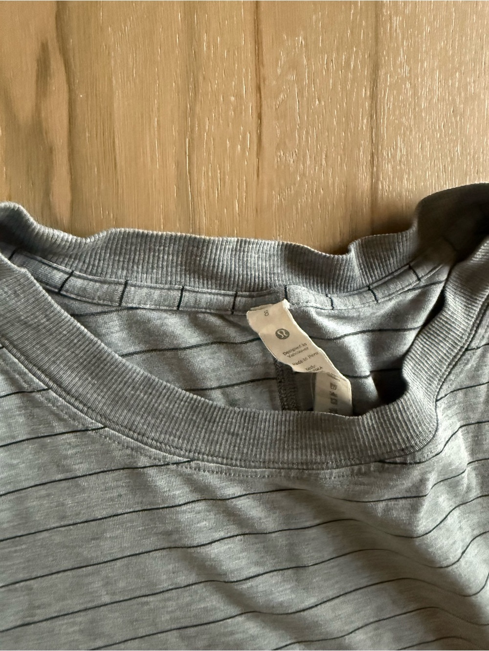Lululemon all yours Striped Gray Crewneck T-Shirt - Picture 3 of 4